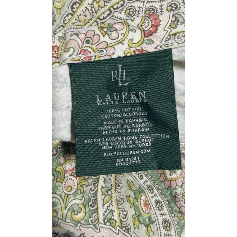 Ralph Lauren Paisley Sheet Set King Sage Floral Shabby Chic 100% Cotton Bahrain